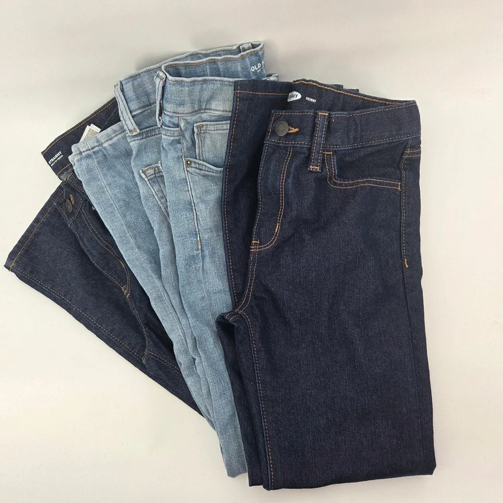 Old Navy Jeans Lot 3 Pairs Size 12 Blue Indigo Skinny Straight Karate Slim Kids